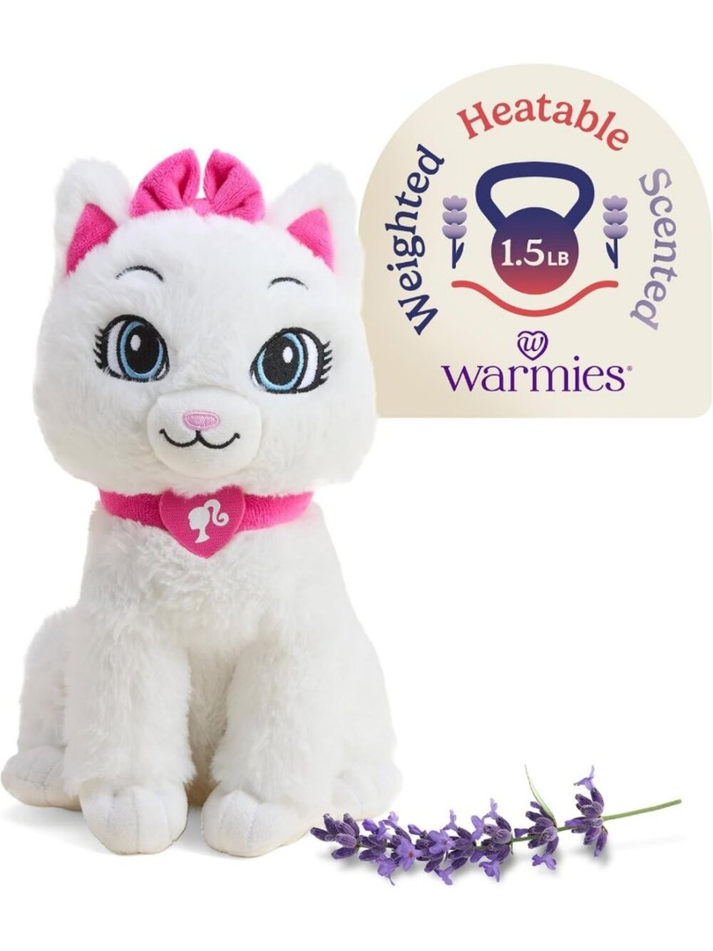 Microwavable Weighted Stuffed Animal Plushie - Scented Cat for Comfort & Warmth